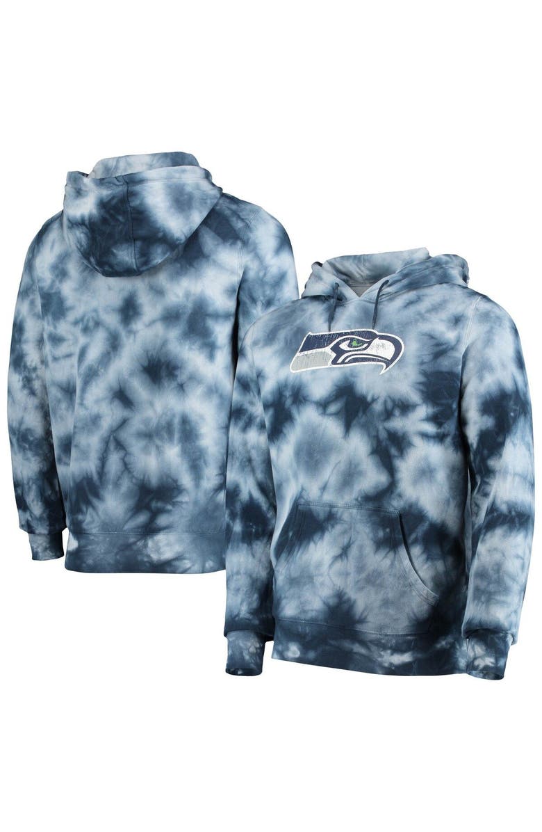 New Era Men's New Era College Navy Seattle Seahawks Tie-Dye Pullover Hoodie, Main, color, 