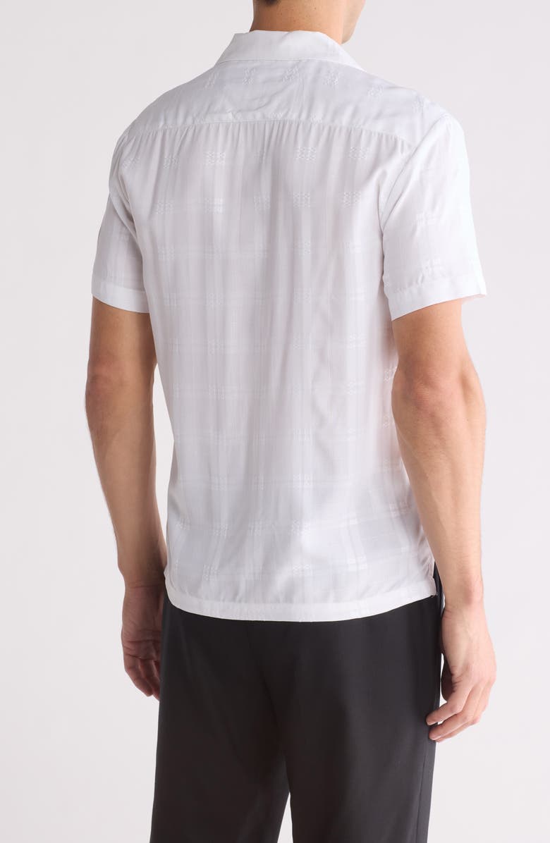 DENIM AND FLOWER Dobby Short Sleeve Shirt, Alternate, color, White