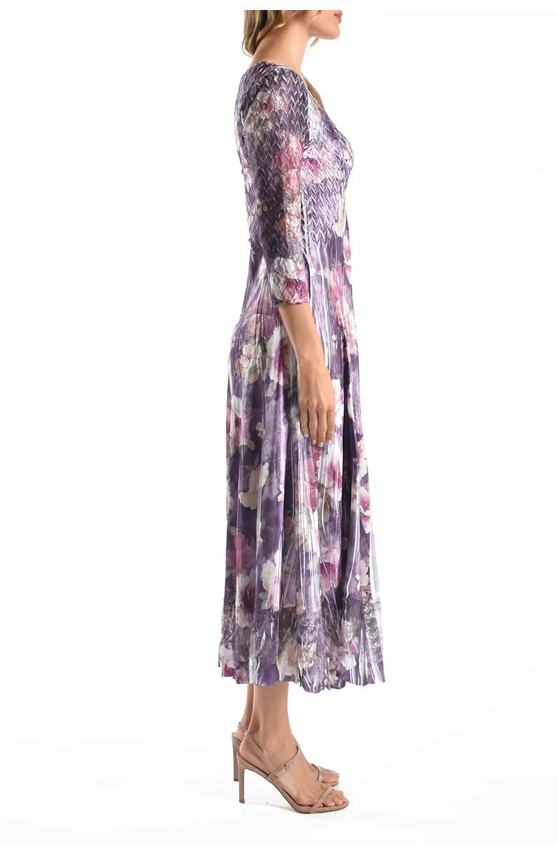 Komarov Dramatic Floral  Dress with Lace Sleeves, Alternate, color, Morning Glory