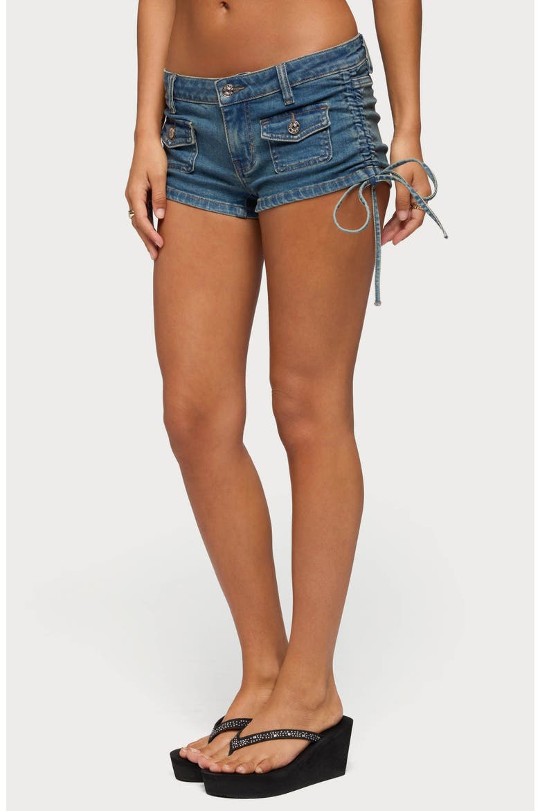 Lalie Drawstring Micro Shorts, Alternate, color, MEDIUM-VINTAGE-INDIGO