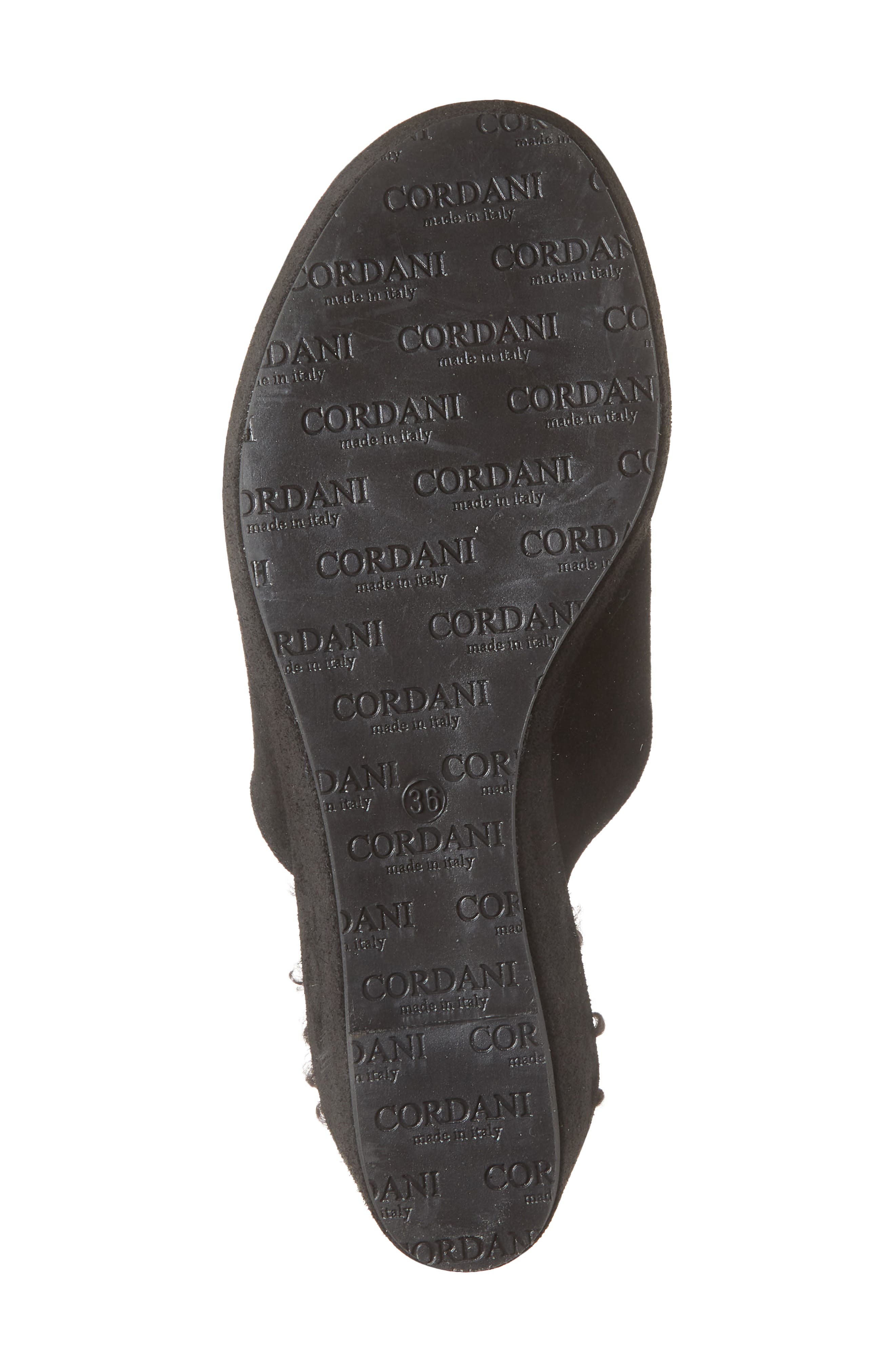 Cordani Jules Faux Fur Lined Platform Mule, Alternate, color, Black Suede