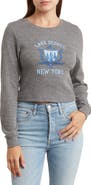 Hi Res Lake George New York Long Sleeve Crop T-Shirt
