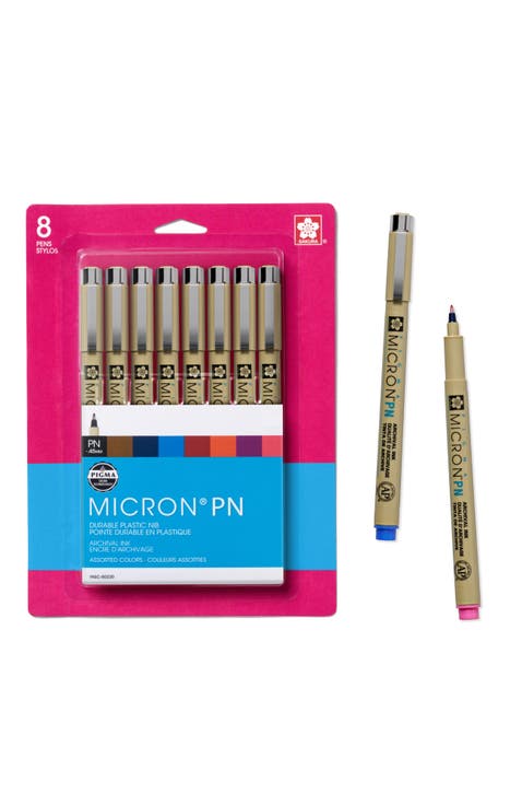 Pigma Micron Blister Card Ink Pen Set, Assorted, 8 Count