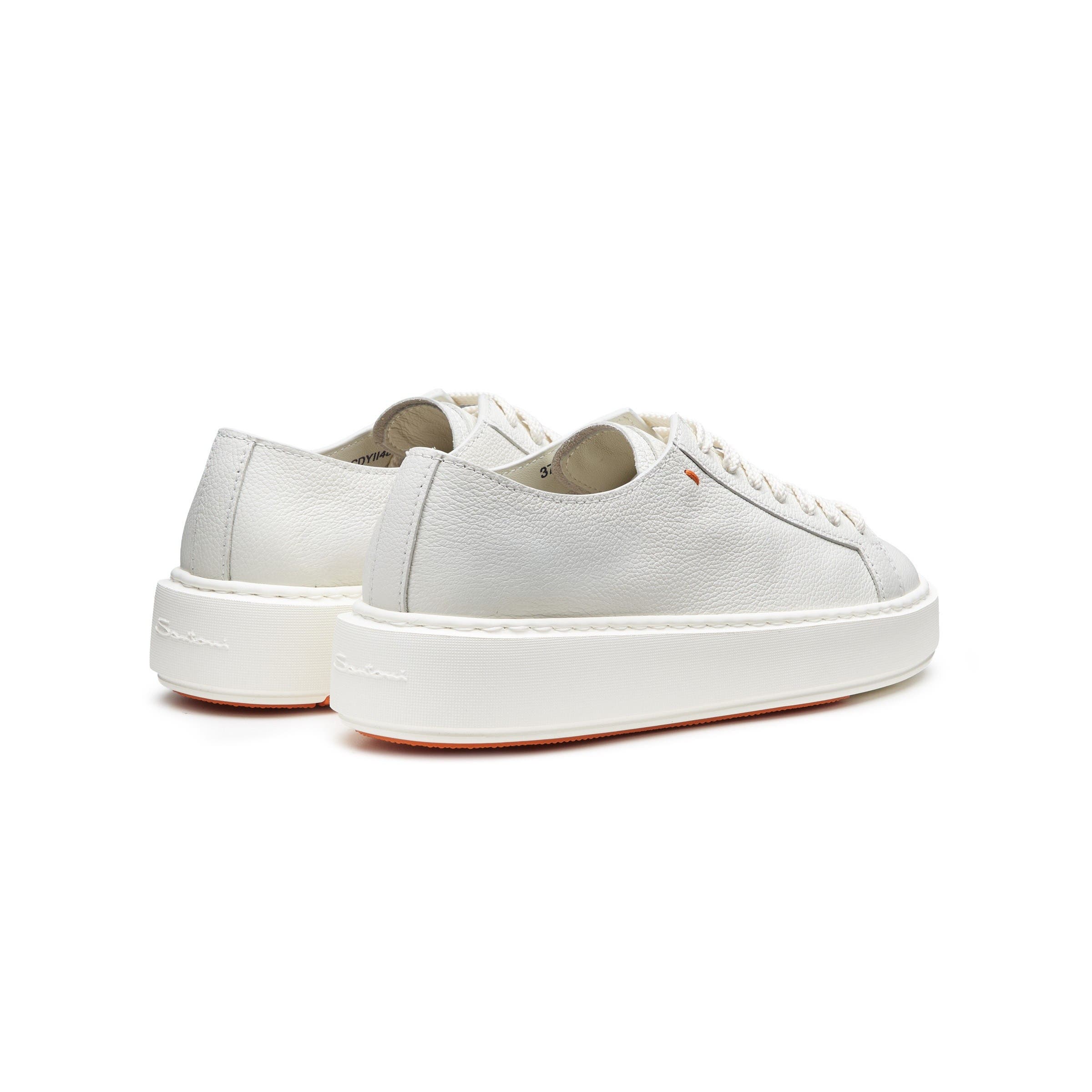 Tumbled Leather Sneaker, Alternate, color, White