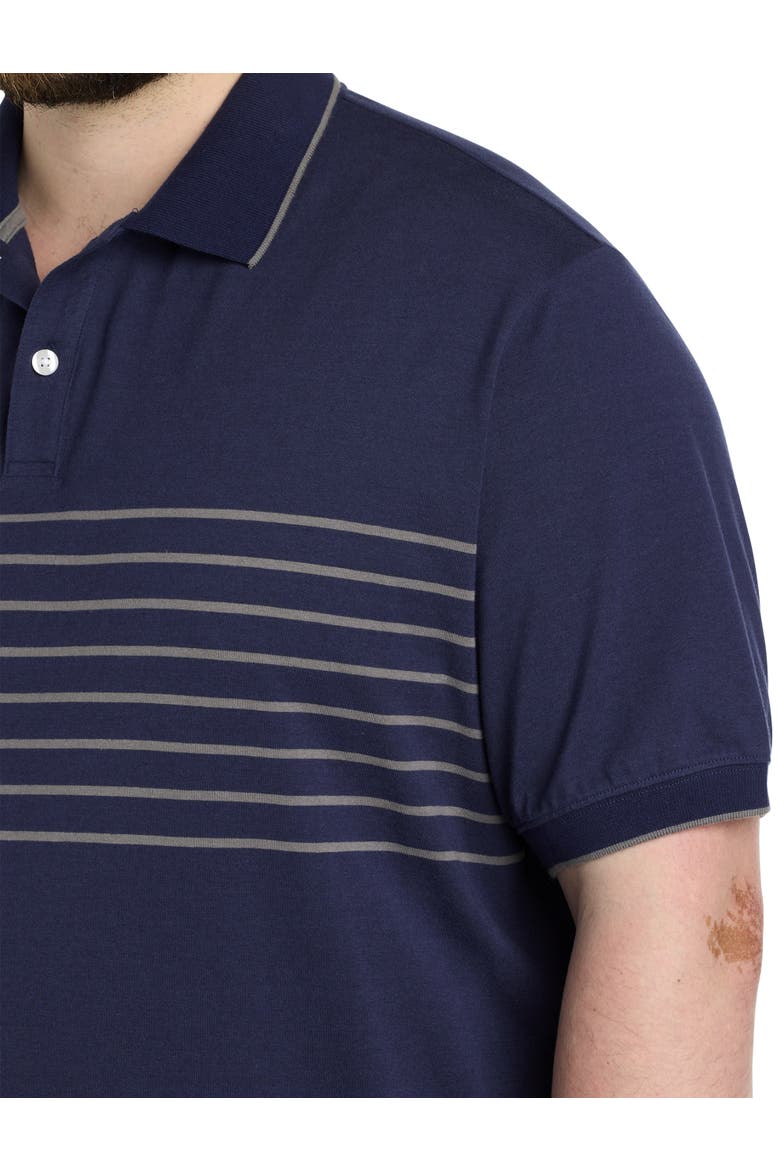 Chest-Striped Polo Shirt, Alternate, color, BLUE GREY