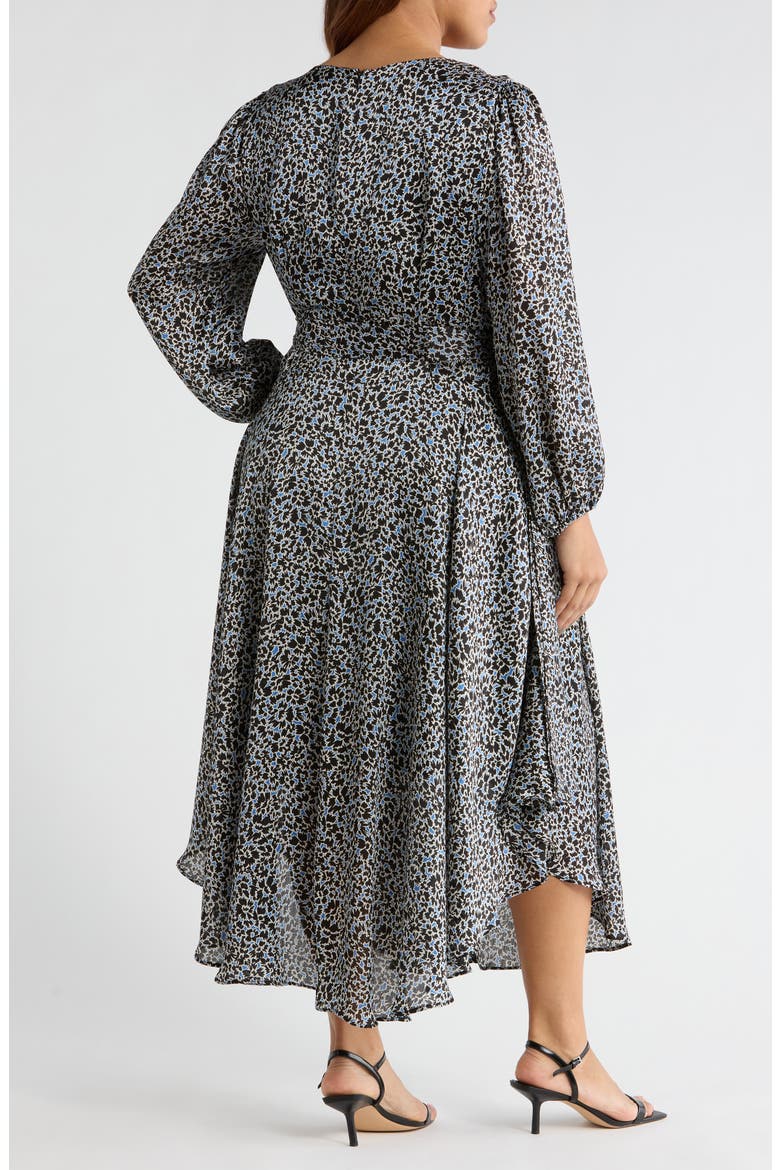 Floral Tie Waist Maxi Dress, Alternate, color, CLASSIC BLUE