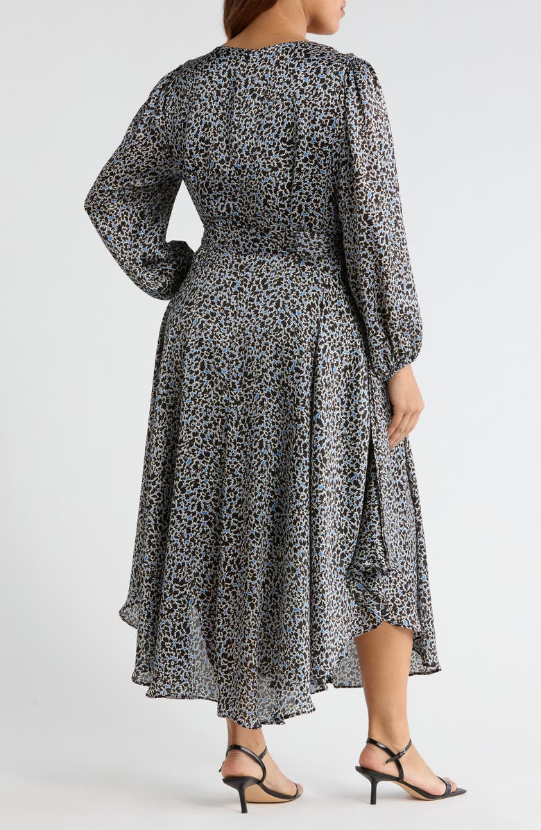 Vince Camuto Floral Tie Waist Maxi Dress, Alternate, color, Classic Blue