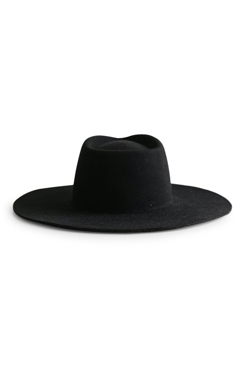 Dakota Wide Brim Felt Hat, Alternate, color, BLACK