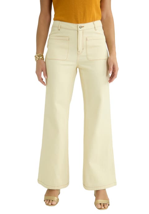 Contrast Stitch Wide Leg Jean (Plus)