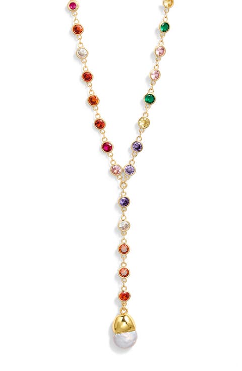 Rainbow Drop Y-Necklace