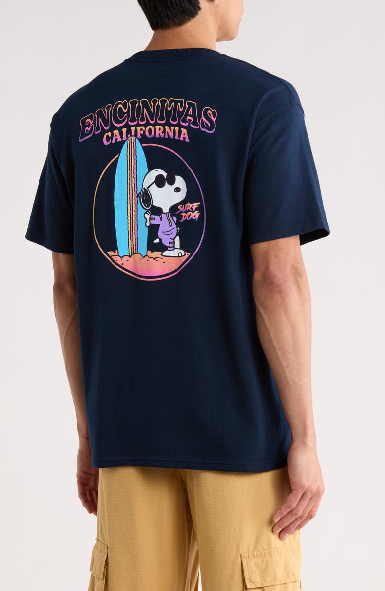 The Forecast Agency Peanuts<sup>®</sup> Encinitas Cotton Graphic T-Shirt, Alternate, color, Navy