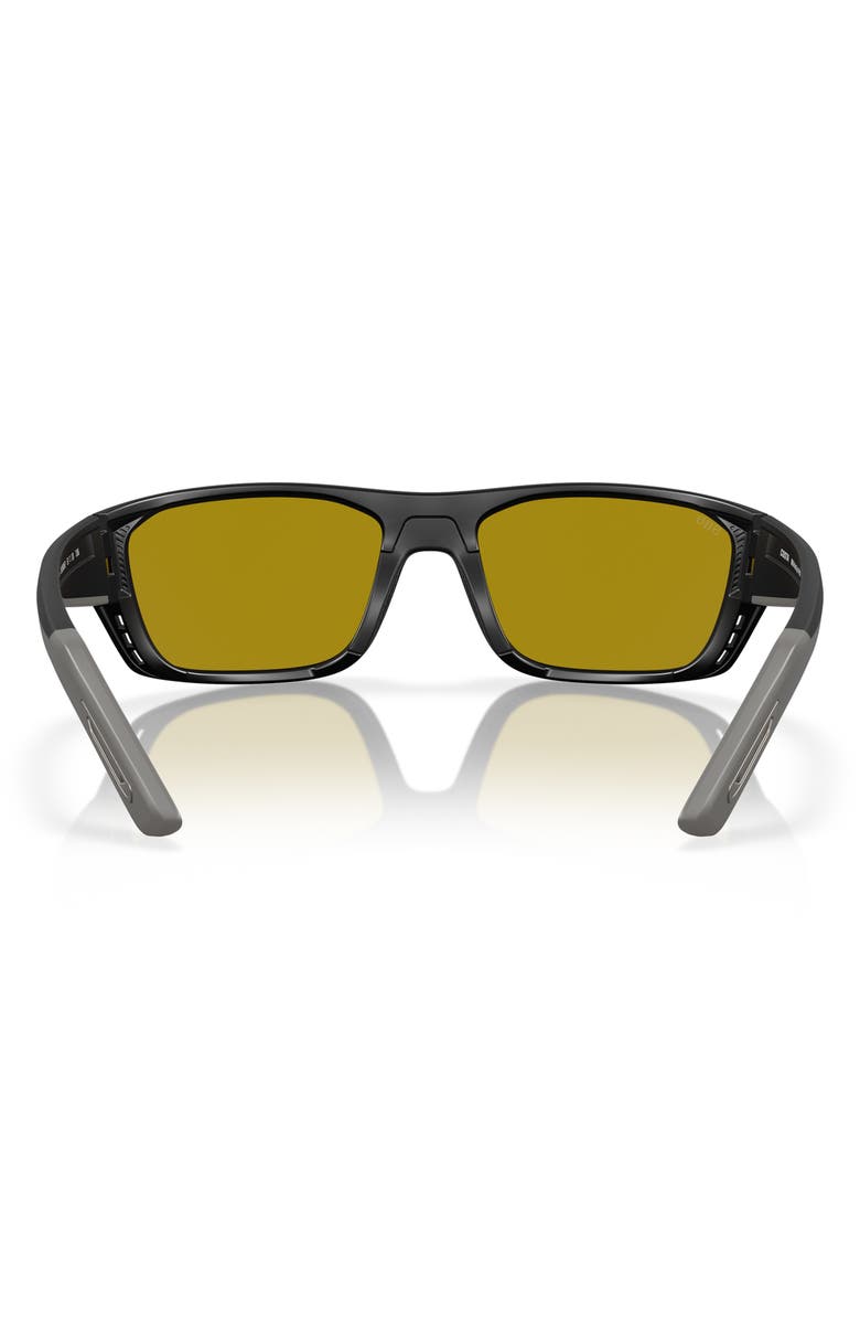 Costa Del Mar 57mm Polarized Rectangular Sunglasses, Alternate, color, Black/ Sunrise Silver 580G