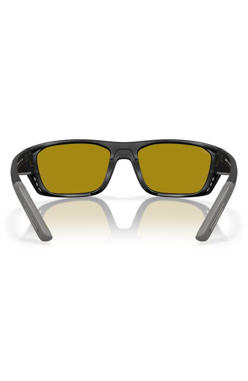 Costa Del Mar 57mm Polarized Rectangular Sunglasses In Black/sunrise Silver 580g