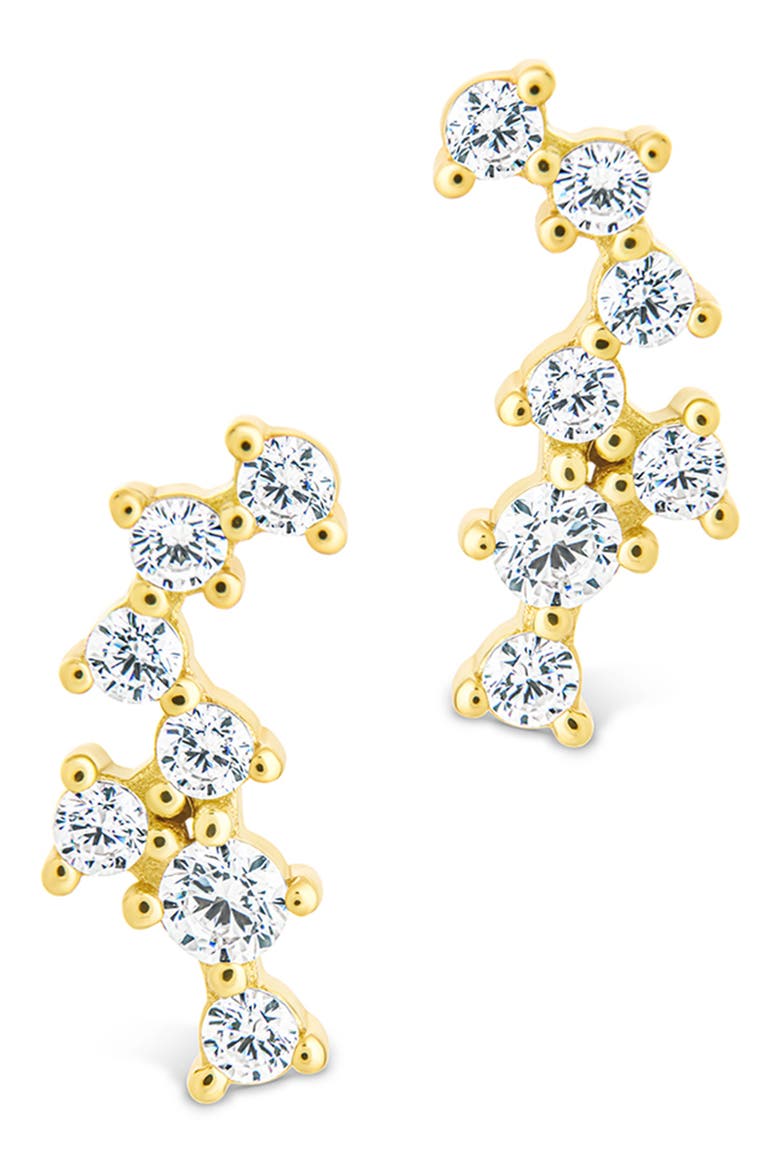 Cubic Zirconia Ear Crawlers, Alternate, color, GOLD