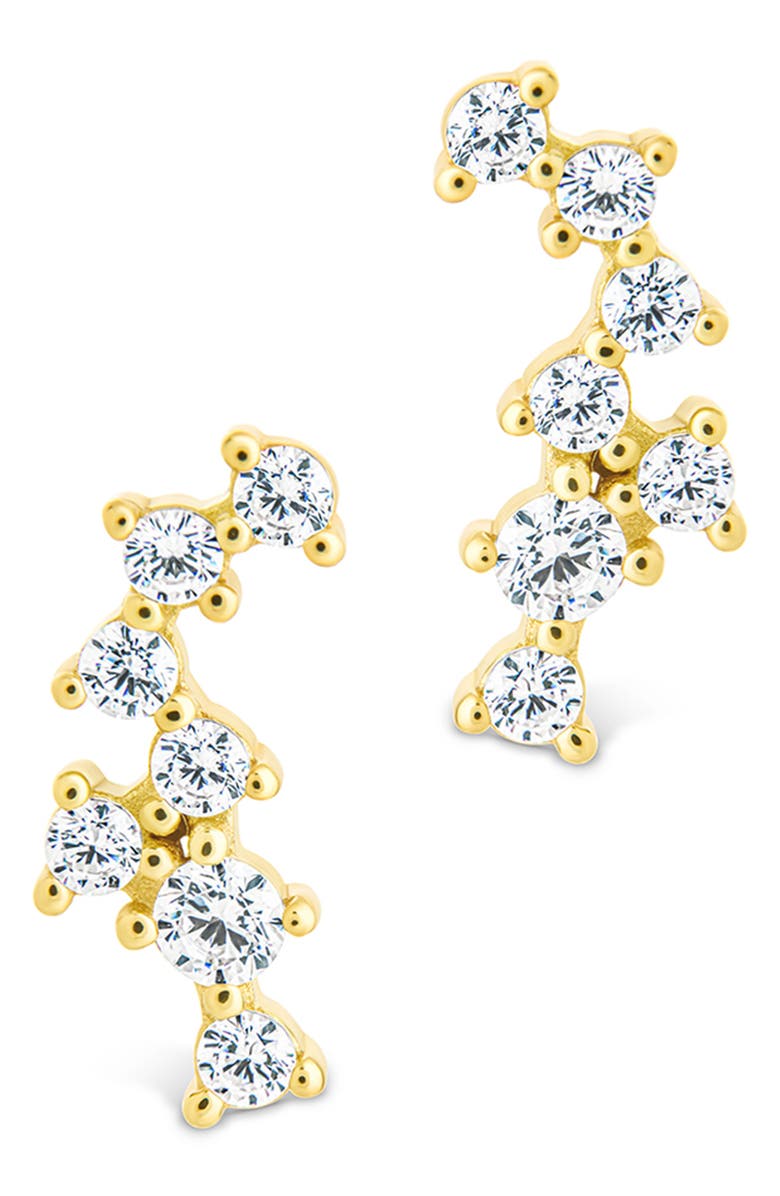 Sterling Forever Cubic Zirconia Ear Crawlers, Alternate, color, Gold