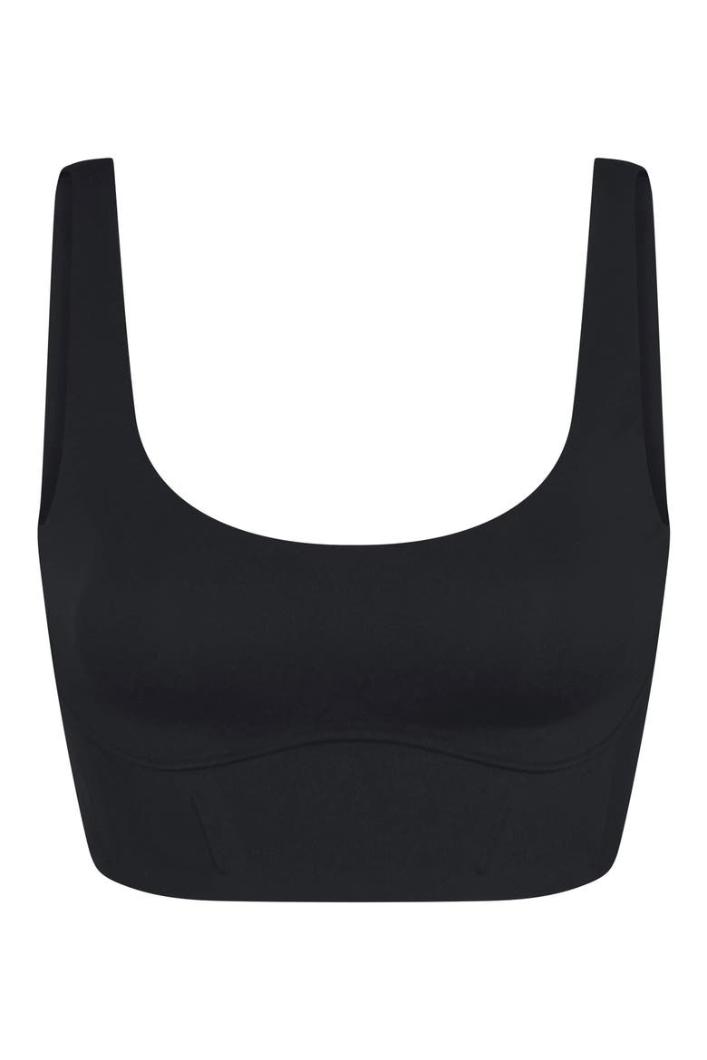 Matte Longline Corset Bra, Alternate, color, NSKM OBSIDIAN
