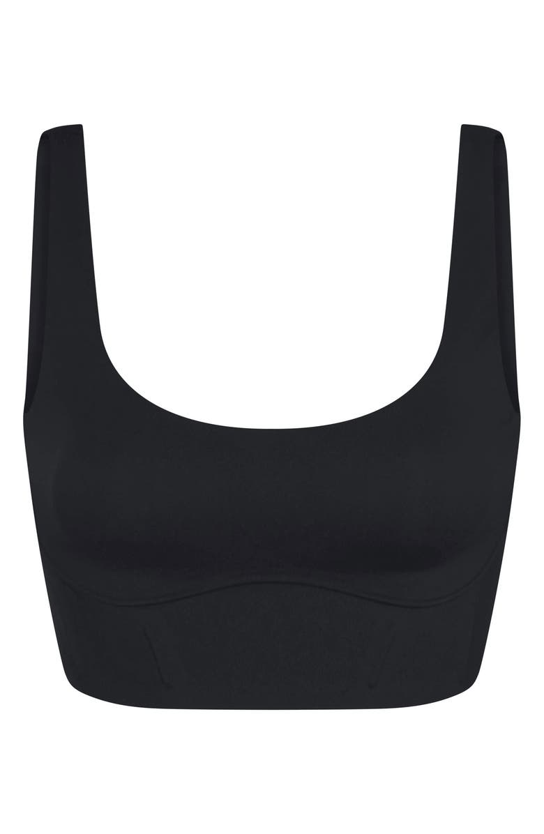 NikeSKIMS Matte Longline Corset Bra, Alternate, color, Nskm Obsidian