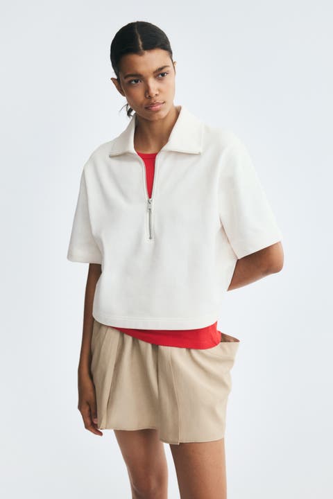 Cotton Half-zip Polo Shirt