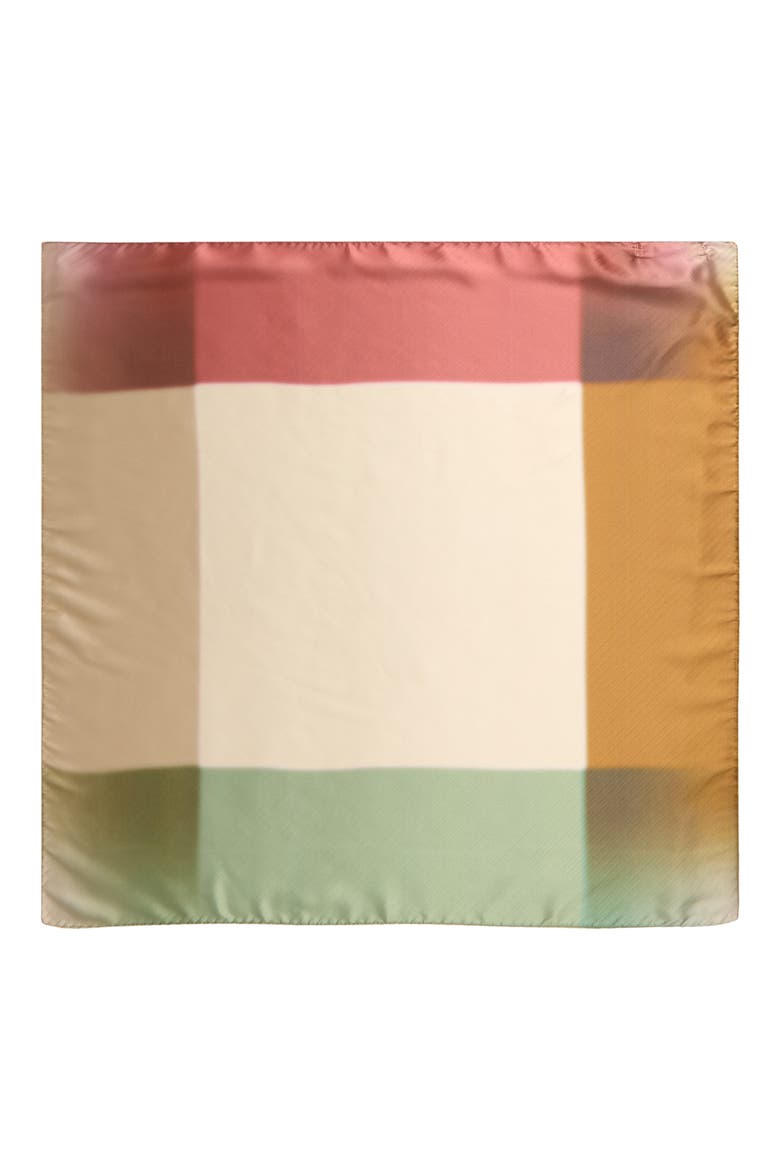 Pleated Satin Scarf, Alternate, color, RUST- OLIVE ARLETTA AURA
