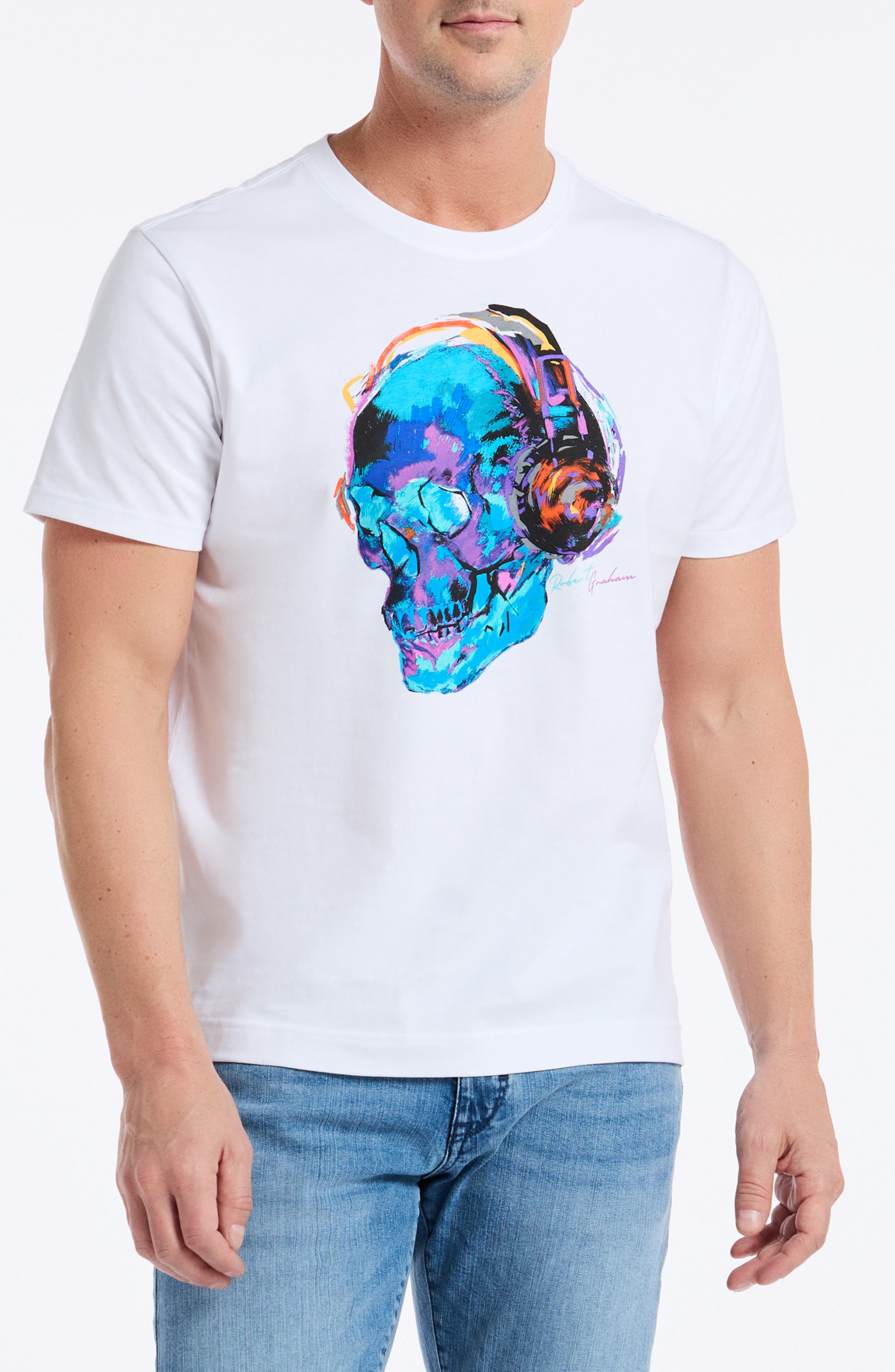 Robert Graham Skull Beats Graphic T-Shirt