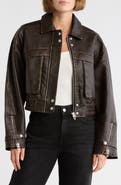 BLANKNYC Faux Leather Bomber Jacket