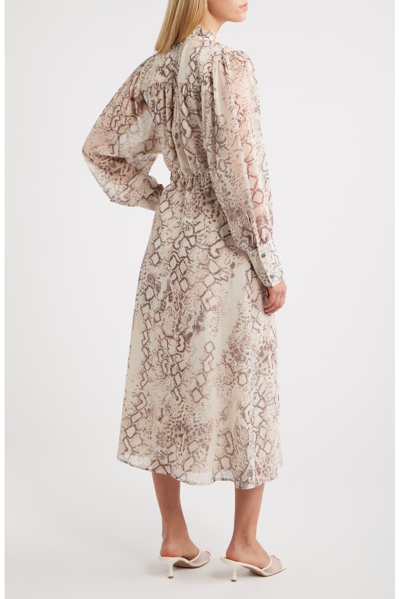 Snake Printed Midi Shirtdress, Alternate, color, NATURAL