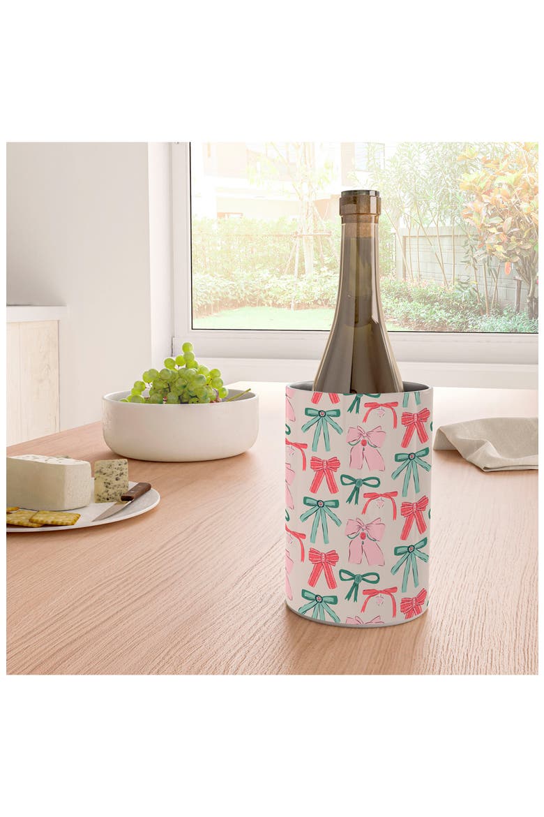 Fancy Ribbons & Bows Stainless Steel Wine Cooler, Alternate, color, GREEN/PINK