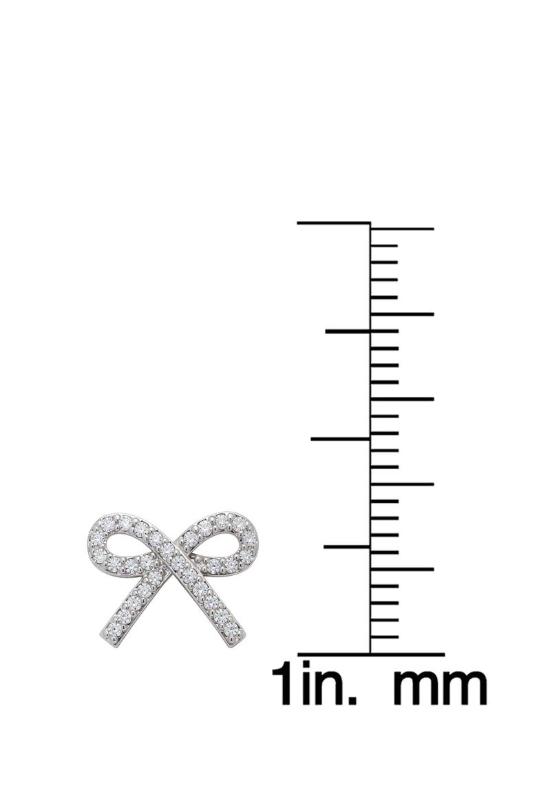 Kids' Pavé Bow Stud Earrings, Alternate, color, SILVER