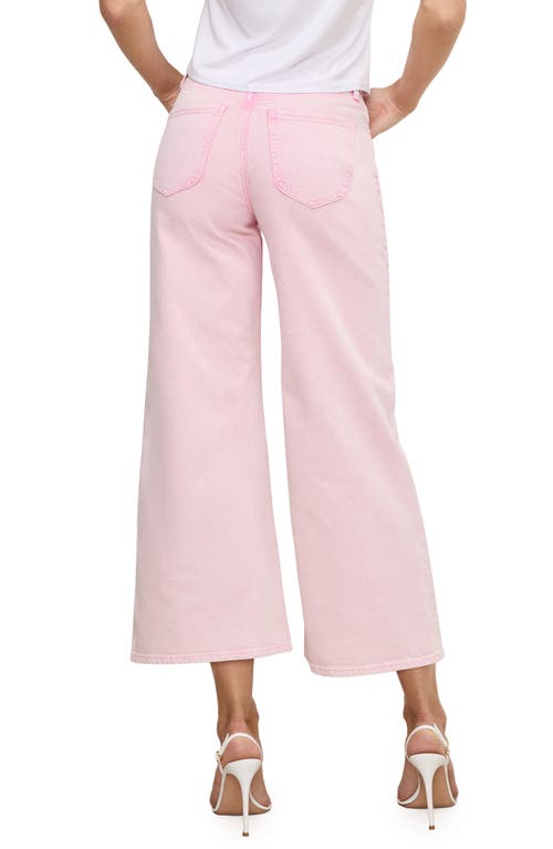 Good American Good Waist High Rise Cropped Palazzo Jeans In Pink In Mineralrosequartz001