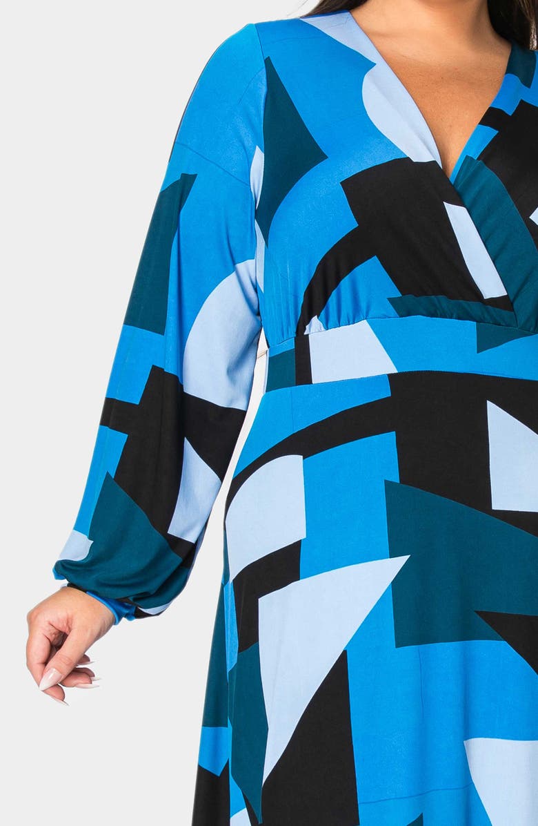 L I V D Bellaire Abstract Print Long Sleeve Maxi Dress, Alternate, color, Blue