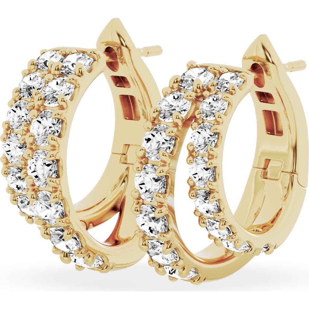 Jennifer Fisher 18K Gold Lab Created Diamond Dual J Hoop Earrings - 3.74 ctw in 18K Yellow Gold  product