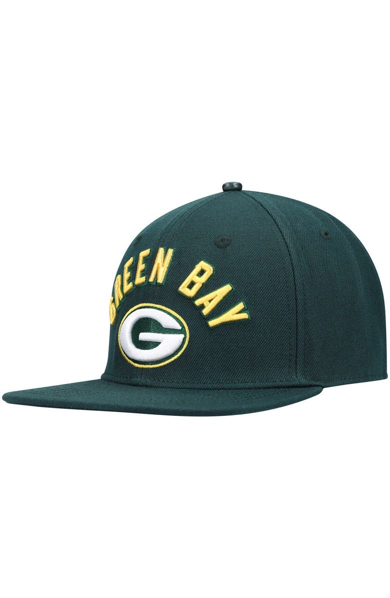PRO STANDARD Men's Pro Standard Green Green Bay Packers Stacked Snapback Hat, Alternate, color,