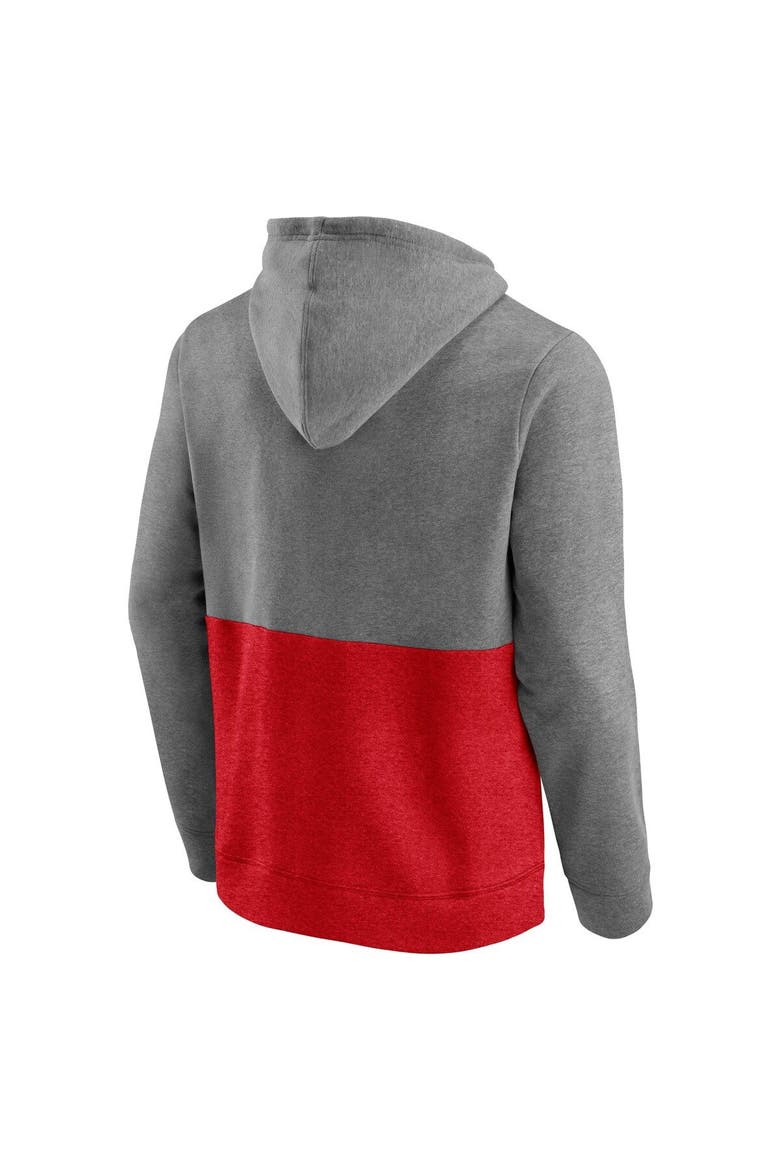 Men's Fanatics Branded Heathered Gray/Red Washington Capitals Block Party Classic Arch Signature Pullover Hoodie, Alternate, color, Heather Gray