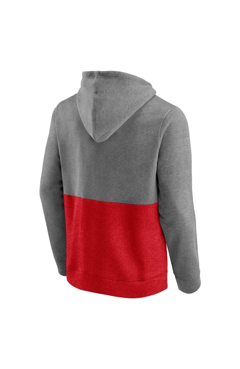 FANATICS Men's Fanatics Branded Heathered Gray/Red Washington Capitals Block Party Classic Arch Signature Pullover Hoodie, Alternate, color, Heather Gray