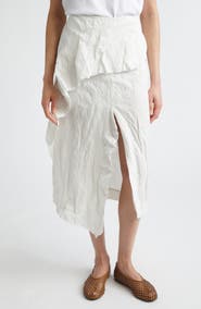 Proenza Schouler Hansly Crinkle Cotton Blend Midi Skirt