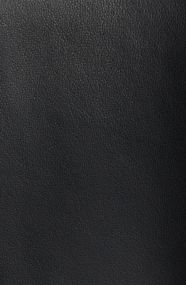 Michael Kors Short Leather Jacket, Alternate, color, Black