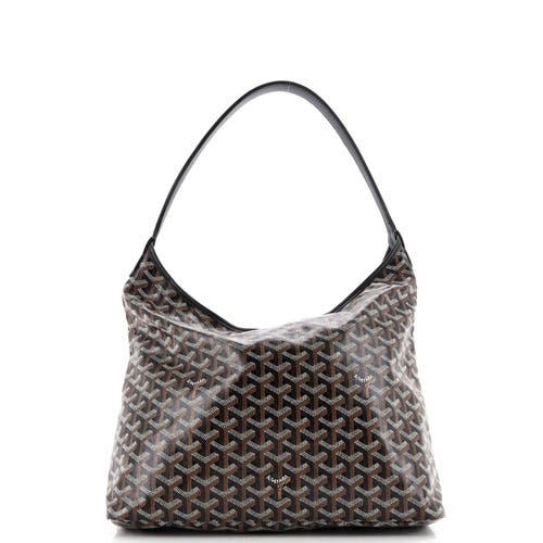 Pre-owned Goyard Goyard Boheme Hobo Printed Coated Canvas In Black