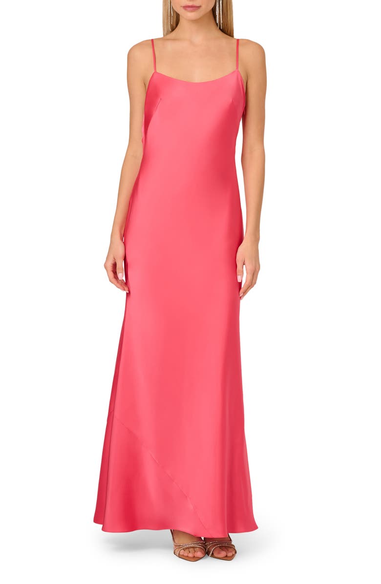 Adrianna Papell Cowl Back Slipdress Gown, Main, color, 