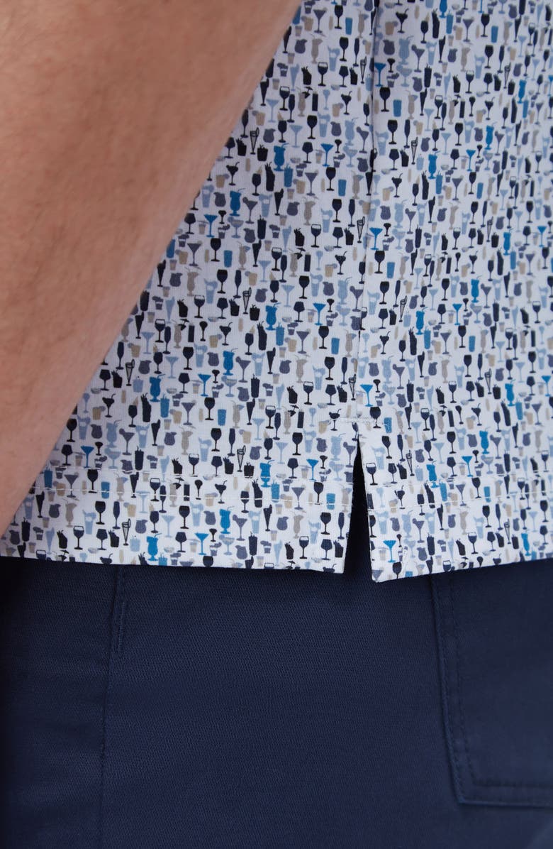 Bugatchi Victor OoohCotton<sup>®</sup> Cocktail Print Polo, Alternate, color, Cobalt