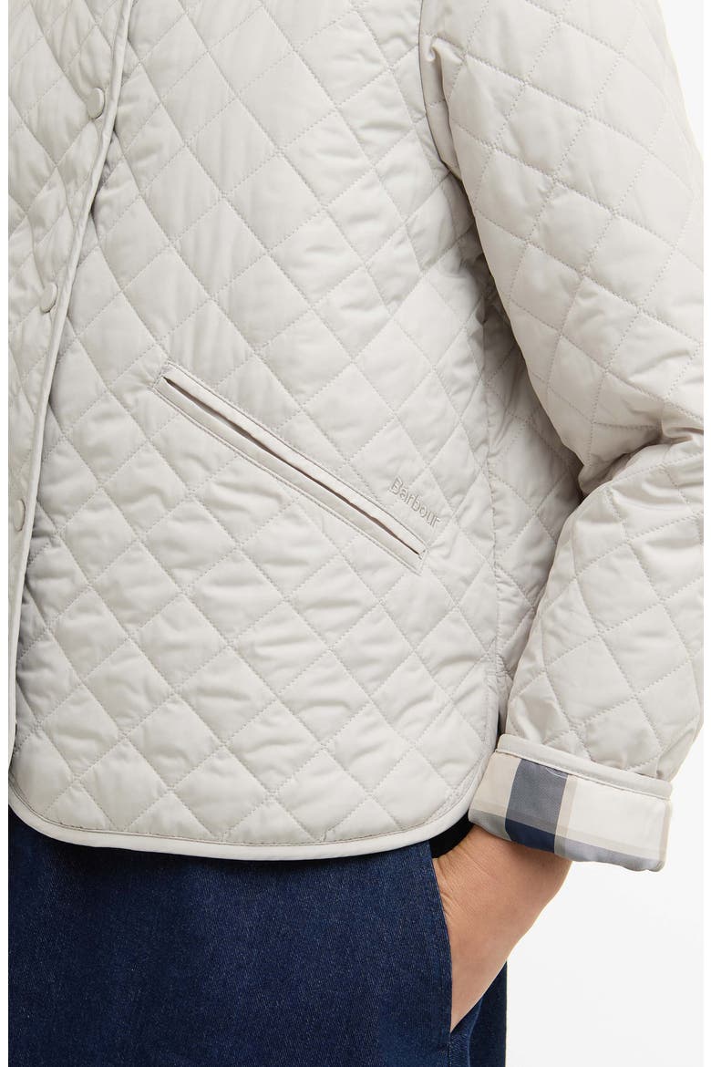 Cashel Collarless Quilted Jacket, Alternate, color, MIST/ DRESS NAVY TARTAN