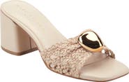 Marc Fisher LTD Farrel Embellished Square Toe Slide Sandal