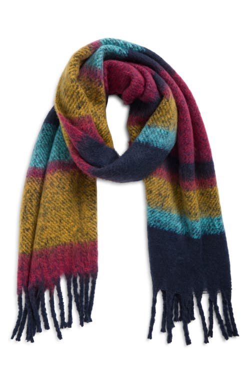 Treasure & Bond Stripe Fringe Scarf In Multi