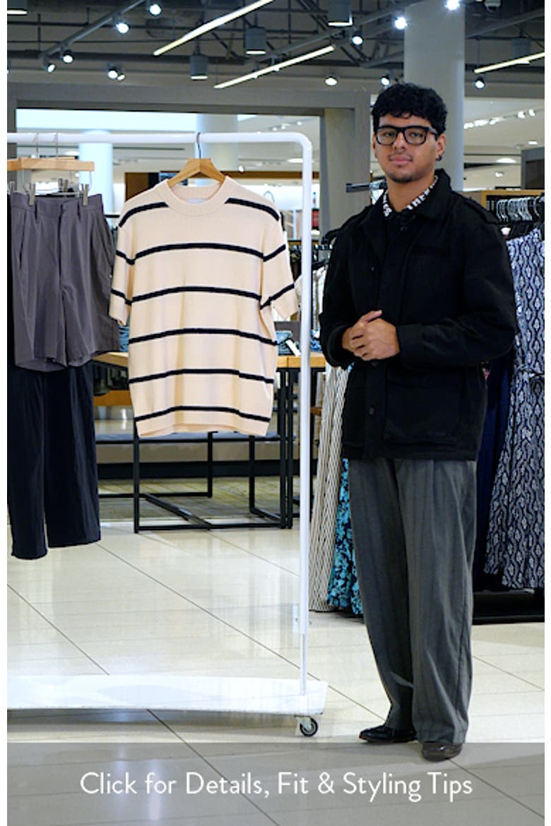 Classic Fit Stripe Short Sleeve Sweater video
