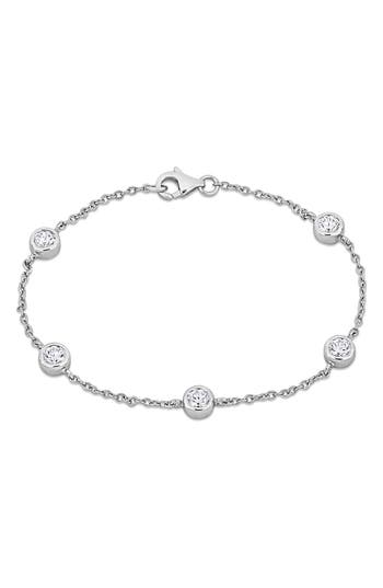 DELMAR Sterling Silver Cubic Zirconia Station Bracelet at Nordstrom Rack