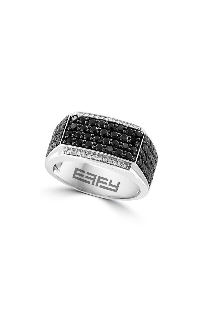 EFFY Men's Diamond & Black Spinel Signet Ring, Main, color,