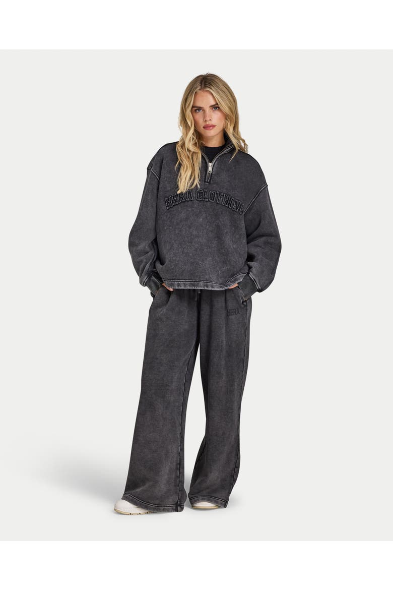 Faded 1/4 Zip Sweatshirt, Alternate, color, Washed Black