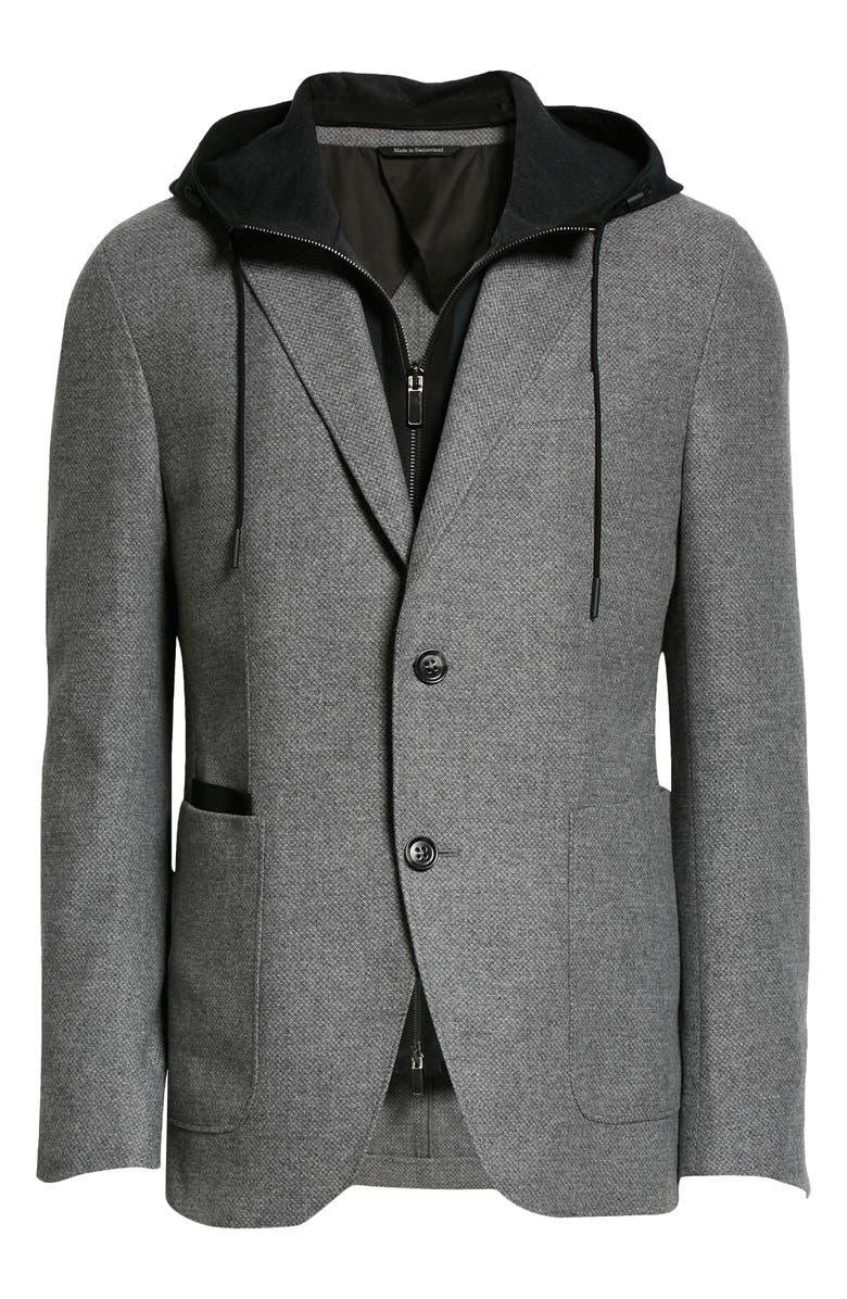 ZEGNA Trofeo Removable Dickey Wool & Cashmere Blazer, Alternate, color,