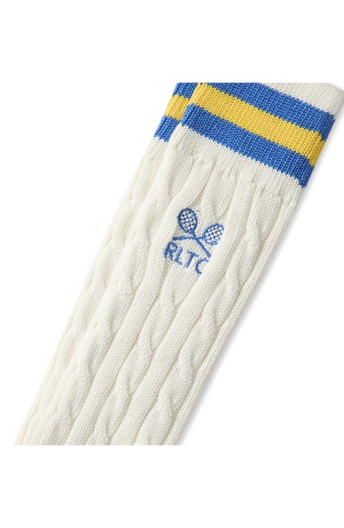 Polo Ralph Lauren Cricket Tennis Racquet Cable Socks In White