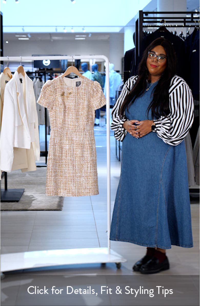 Pin Detail Bouclé Dress, sales video thumbnail