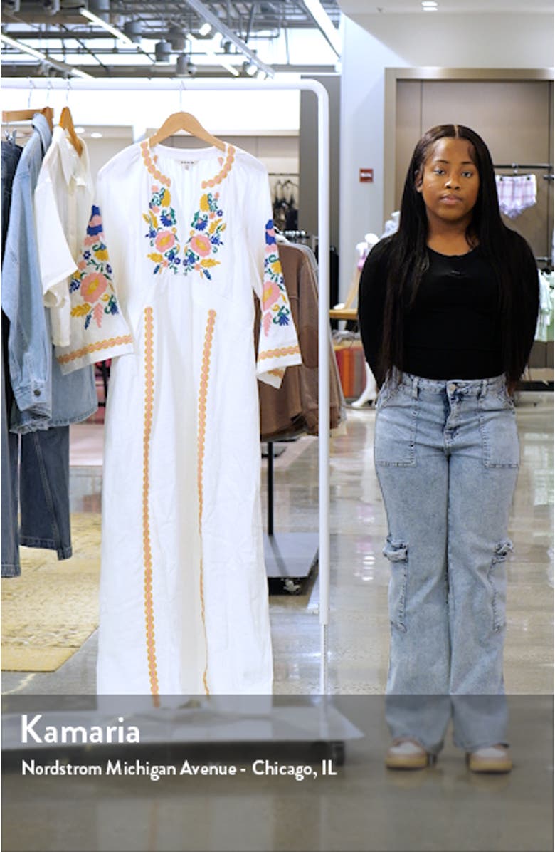 Una Embroidered Linen Maxi Dress, sales video thumbnail